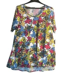 LULAROE The Perfect Soft T Women's Size Medium Bright Spring Florals NWT $55
